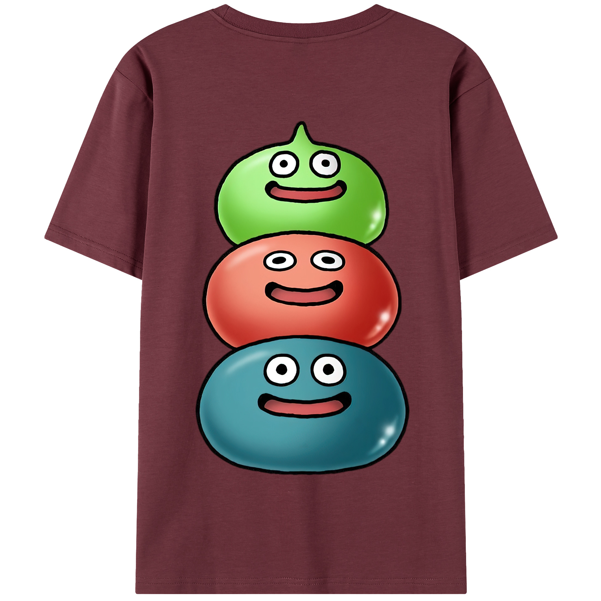（画像用） ドラゴンクエスト Doragon Kuesuto Dragon Quest 綿100％半袖Tシャツ（背面プリント）